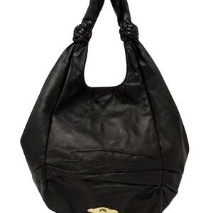 Elliott Lucca Black Leather Hobo Bag